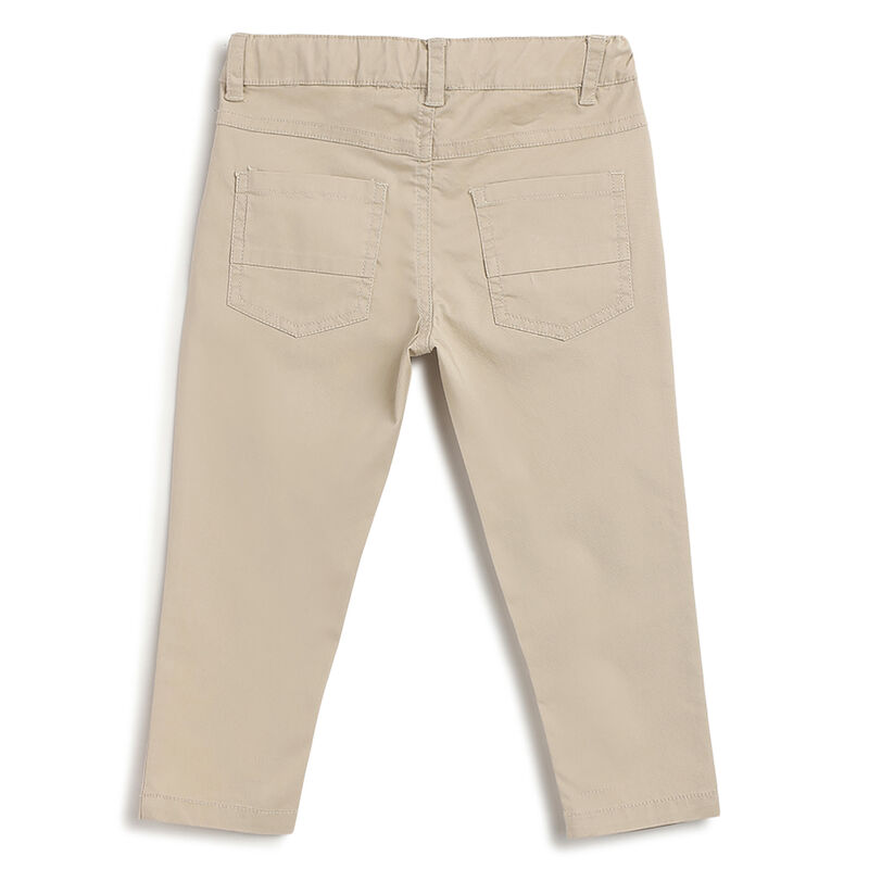 Boys Medium Natural Solid Trouser image number 1
